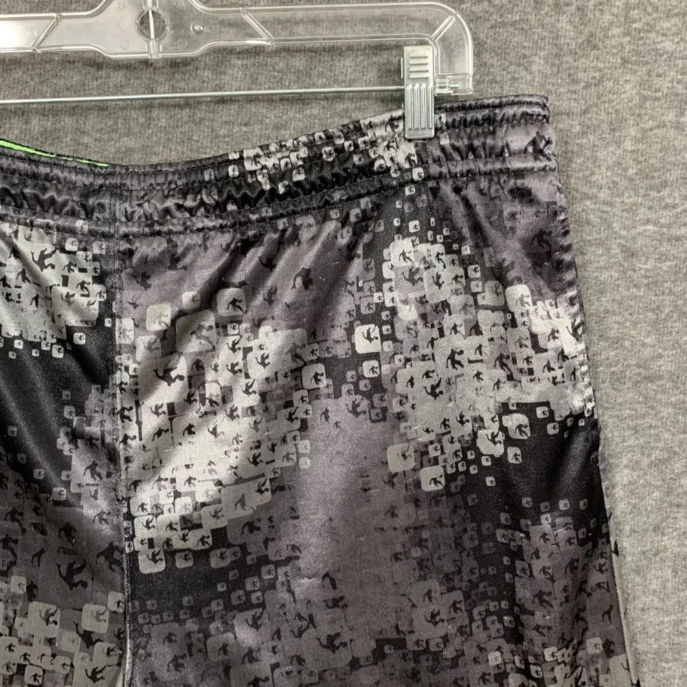 Y2K‎ And1 Basketball Shorts Men Fits XL Black Camo Shiny Satin Elastic Baggy 11